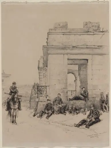 Soldiers Resting (recto), by Édouard Detaille