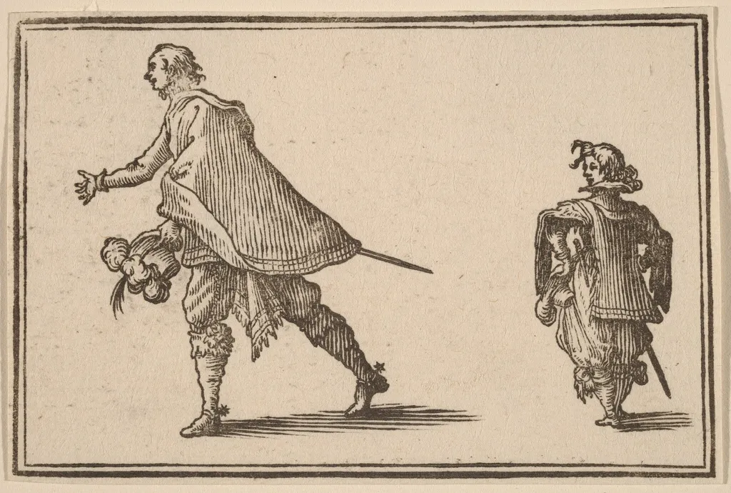 Gentleman and His Page, by Edouard Eckman, ink, 1621