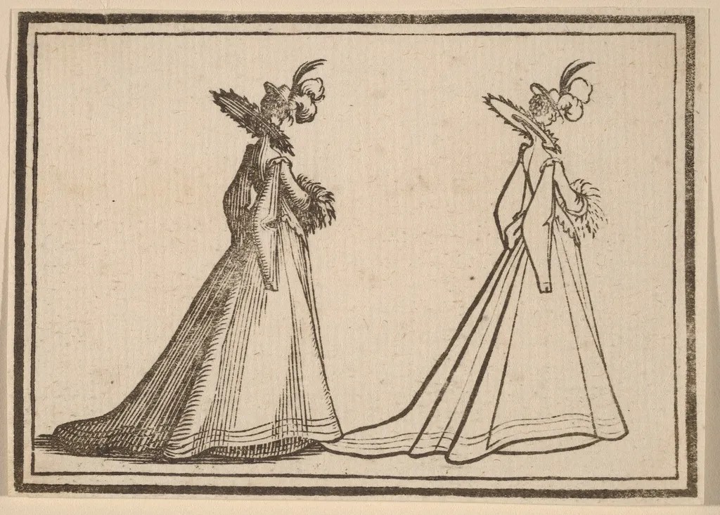 Lady in a Large Coat, by Edouard Eckman, ink, 1621
