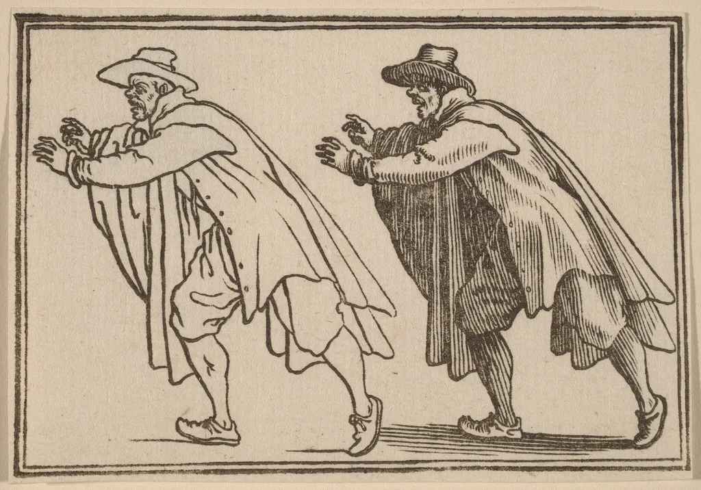 Man Moving Abruptly, by Edouard Eckman, ink, 1621