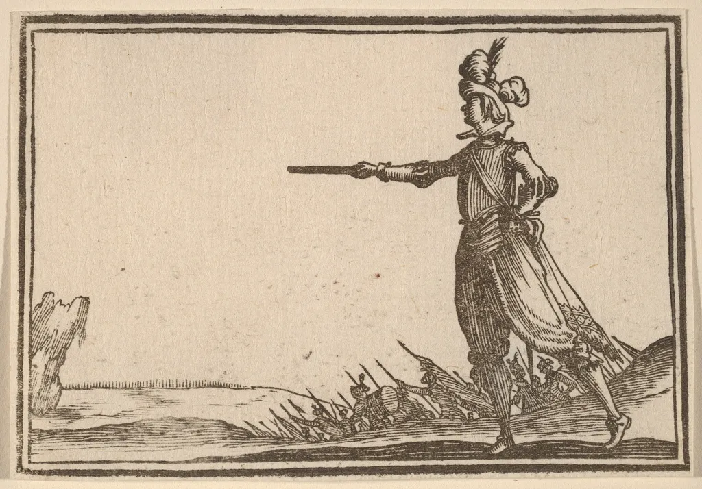 Military Commander on Foot, by Edouard Eckman, ink, 1621