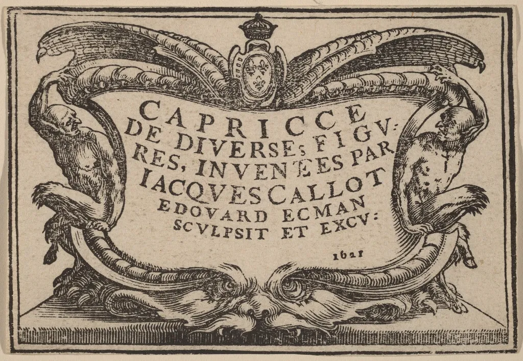 Title Page for "The Capricci", by Edouard Eckman, ink, 1621