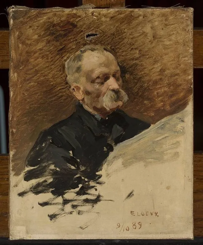Portrait of Teodor Jeż, sketch, by Édouard Loëvy, oil, 1895