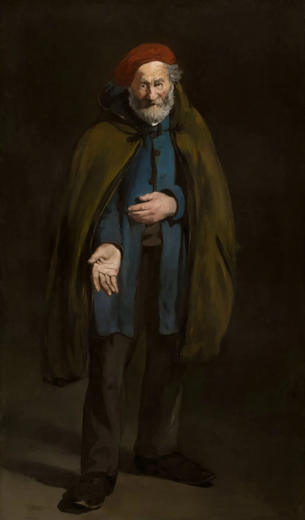 Beggar with a Duffle Coat (Philosopher), by Edouard Manet, oil, 1866