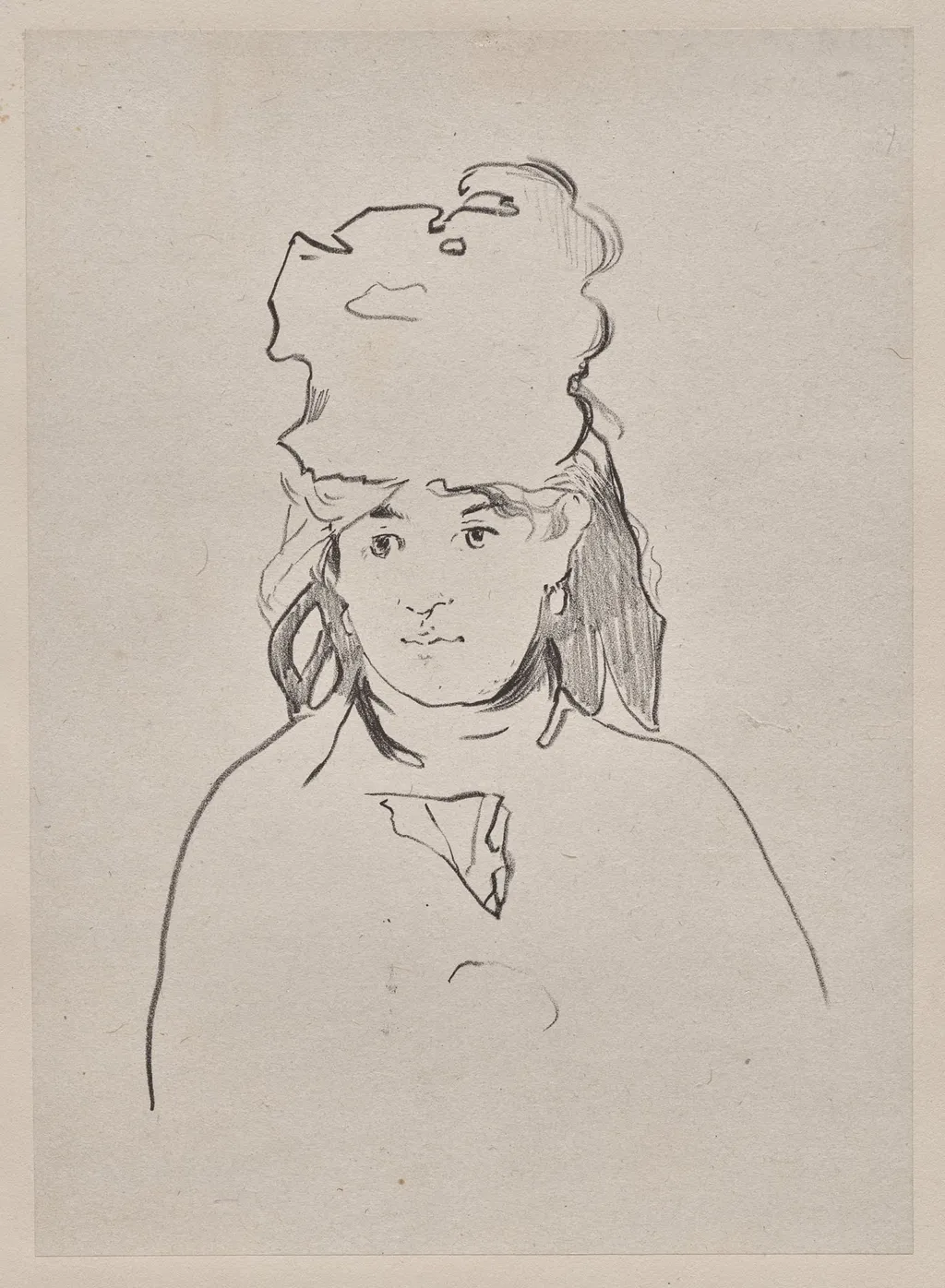 Berthe Morisot in Silhouette, by Edouard Manet, 1873