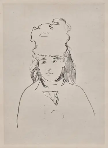 Berthe Morisot in Silhouette, by Edouard Manet