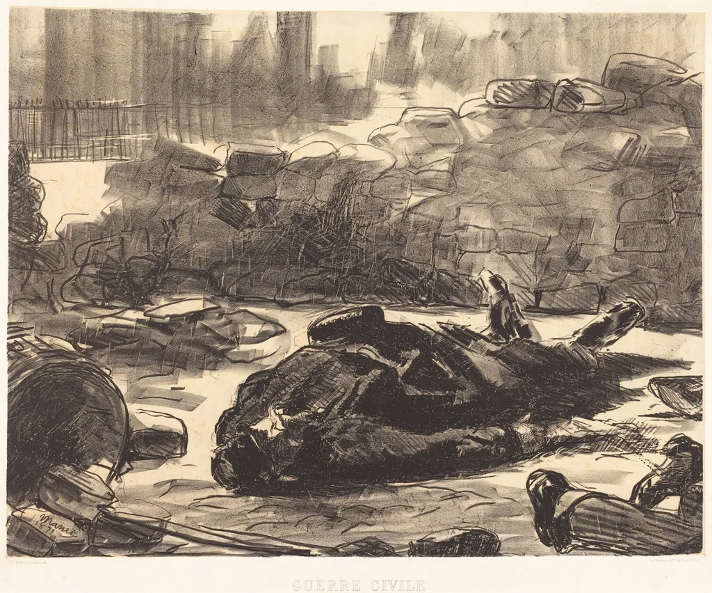 Civil War (Guerre civile), by Edouard Manet, ink, 1871