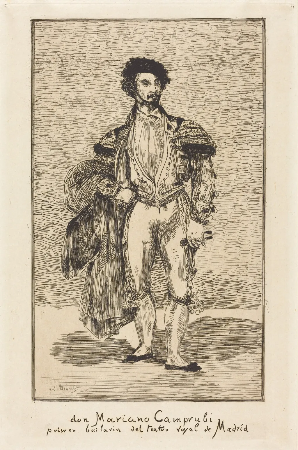 Don Mariano Camprubi (Le Bailarin), by Edouard Manet, ink, 1862
