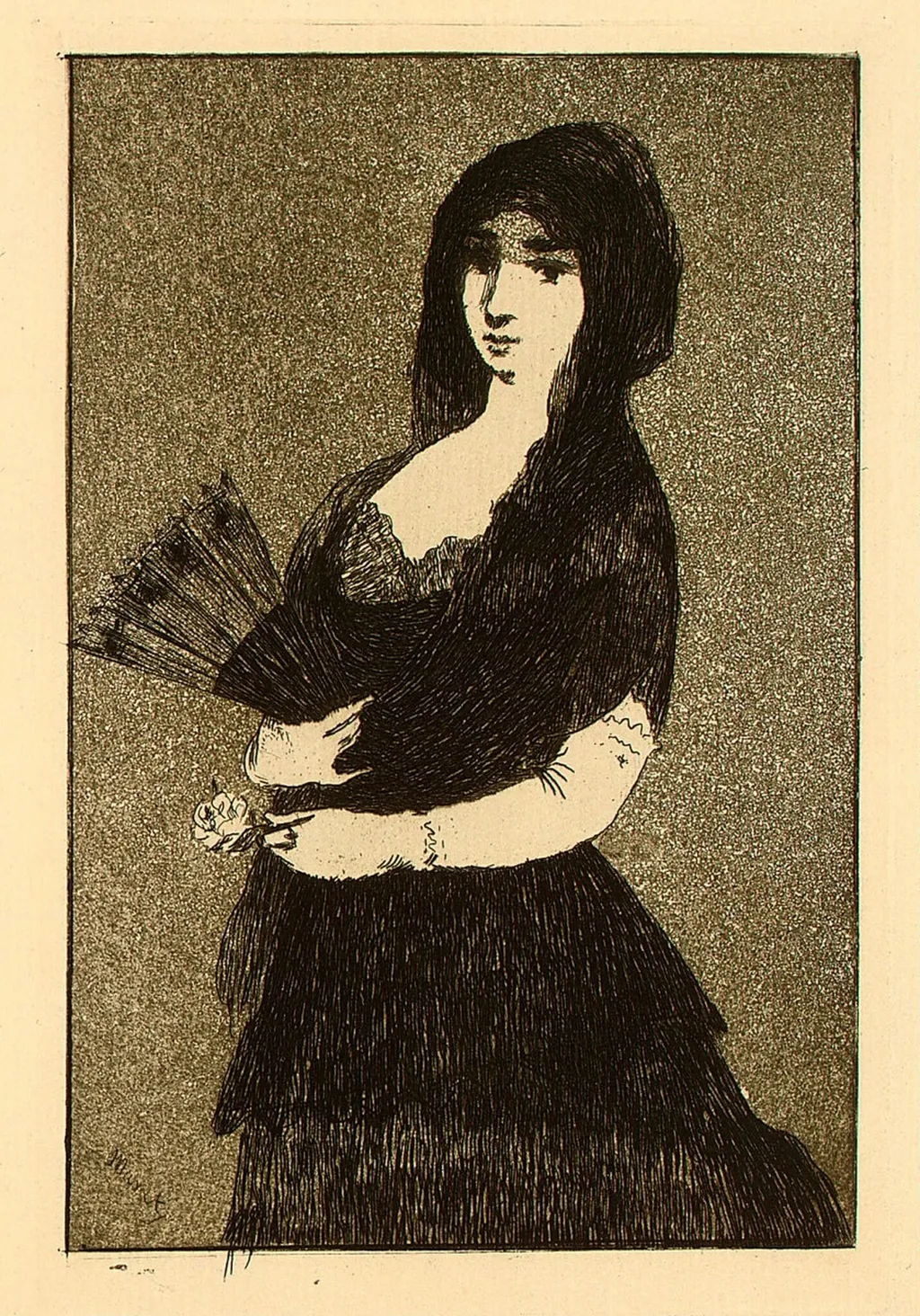 Fleur Exotique (Exotic Flower), by Edouard Manet, ink, 1869