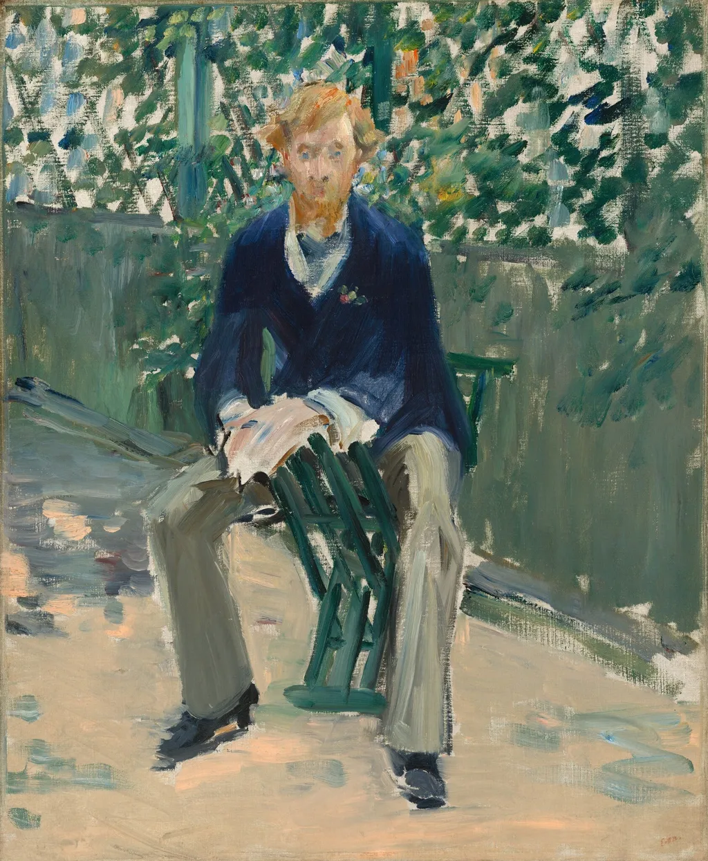 George Moore in the Artist's Garden, by Édouard Manet, oil, 1879