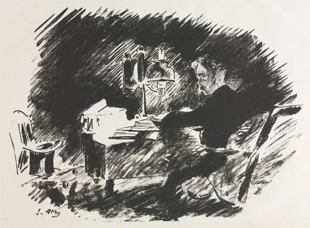 Illustration for The Raven by Edgar Allan Poe, by Edouard Manet, 1875