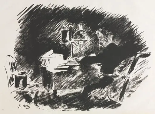 Illustration for The Raven by Edgar Allan Poe, by Edouard Manet