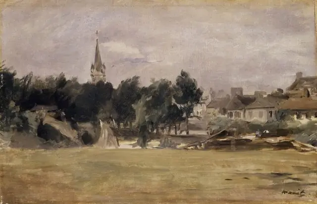 Landscape with a Village Church, by Edouard Manet