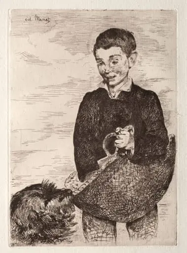 Le gamin au chien, avec le cabas, by Edouard Manet