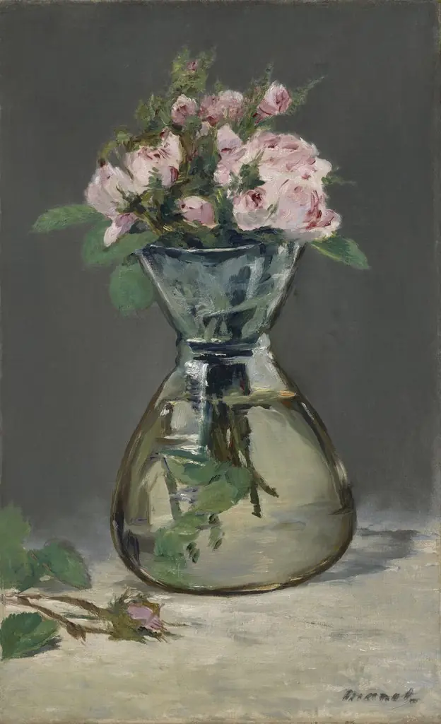 Moss Roses in a Vase, by Edouard Manet