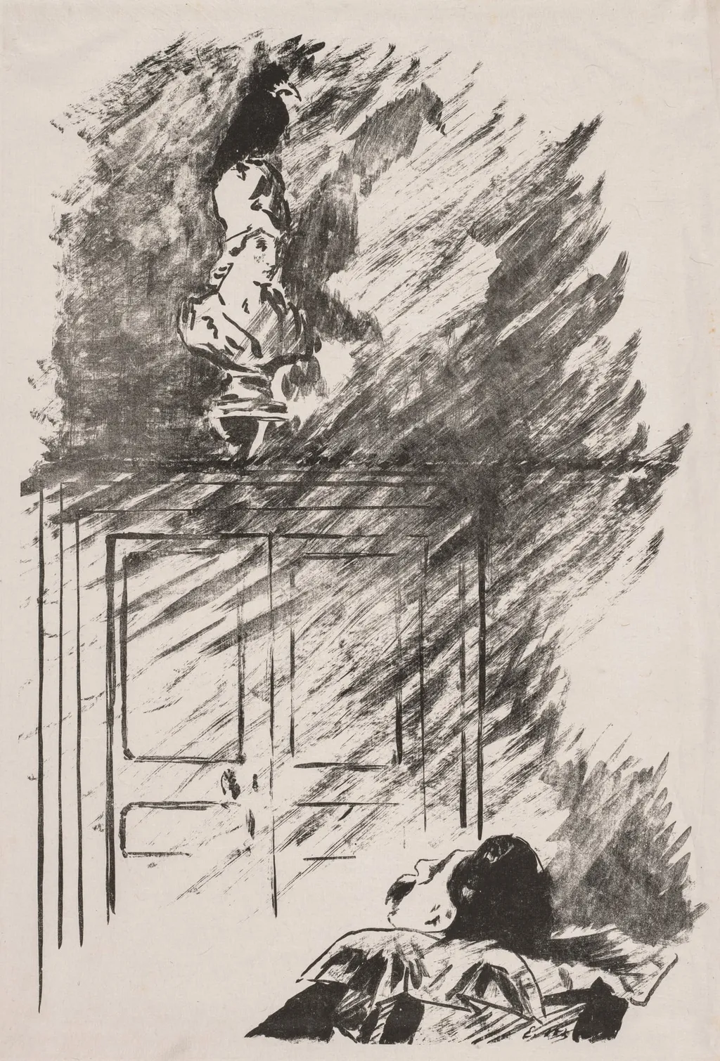Perched upon a Bust of Pallas, by Edouard Manet, 1875