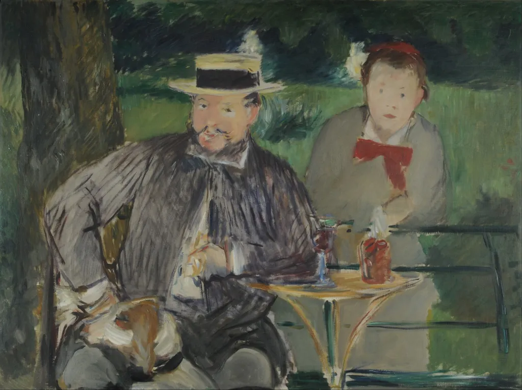 Portrait d'Ernest Hoschedé et sa fille Marthe, by Edouard Manet, oil, 1875