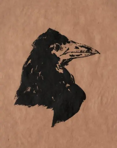 Raven's Head in Profile, by Edouard Manet