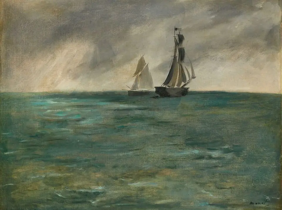 Sailing Ships at Sea, by Edouard Manet