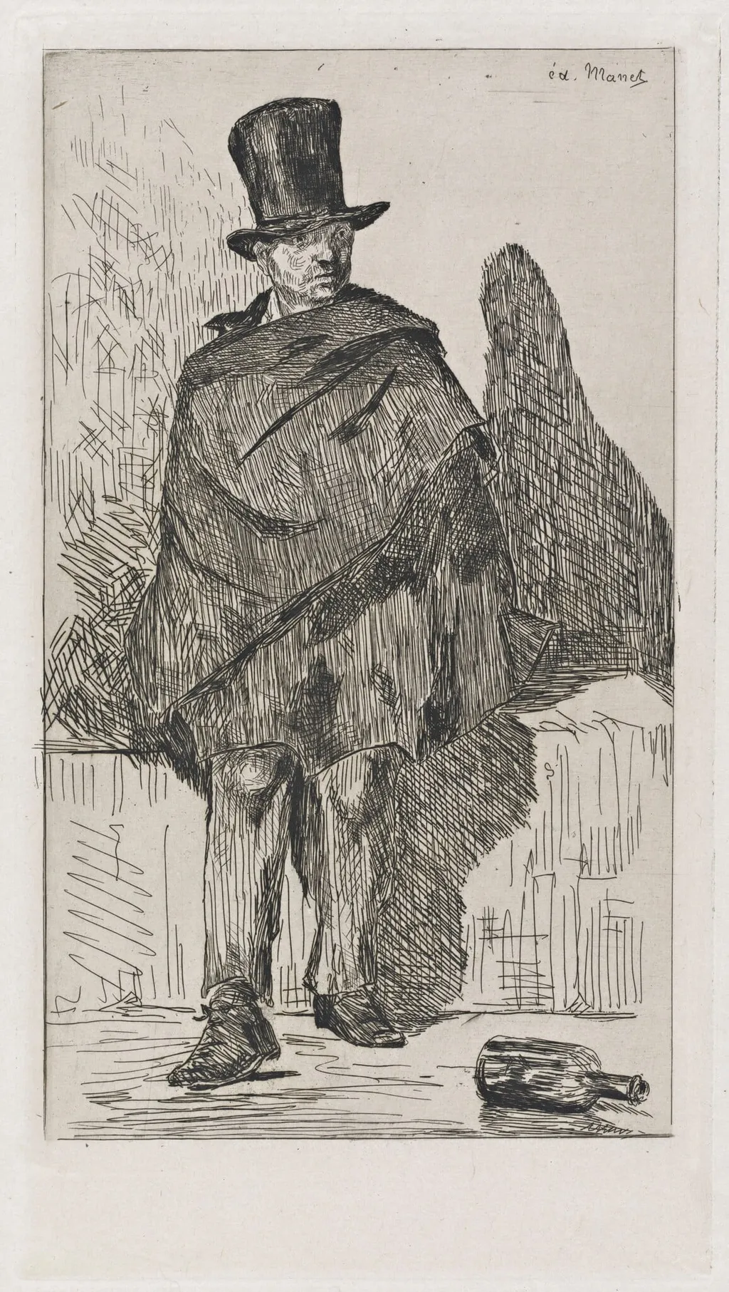 The Absinthe Drinker (Le buveur d'absinthe), by Edouard Manet, ink, 1862
