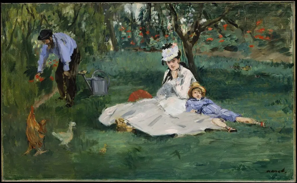 The Monet Family in Their Garden at Argenteuil, by Edouard Manet