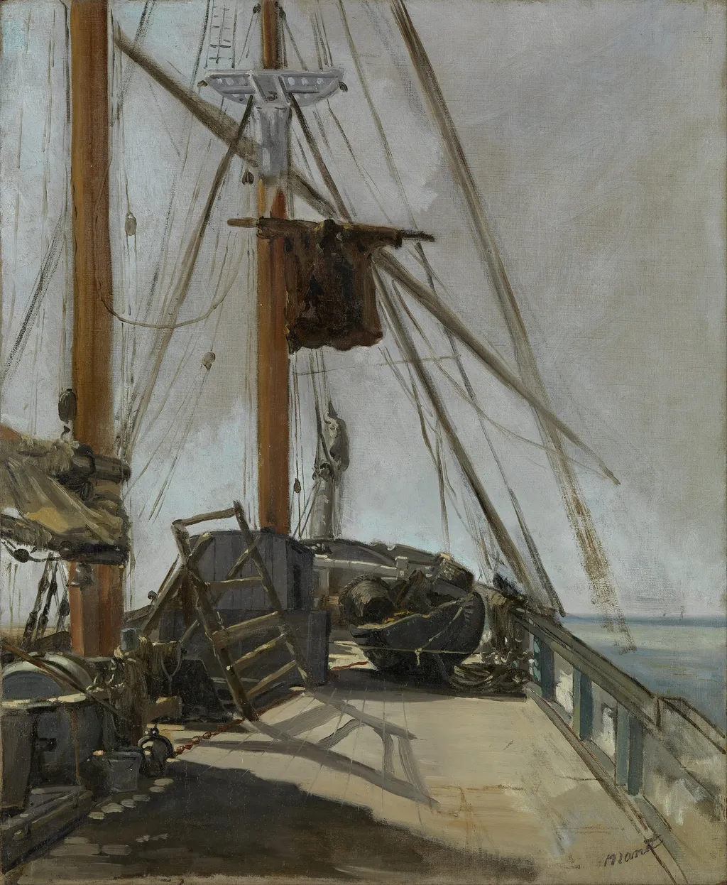 The ship's deck, by Edouard Manet, oil, 1868