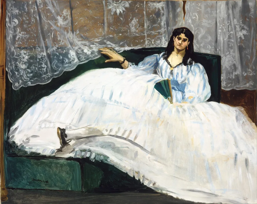 Woman with a Fan, by Edouard Manet, oil, 1862