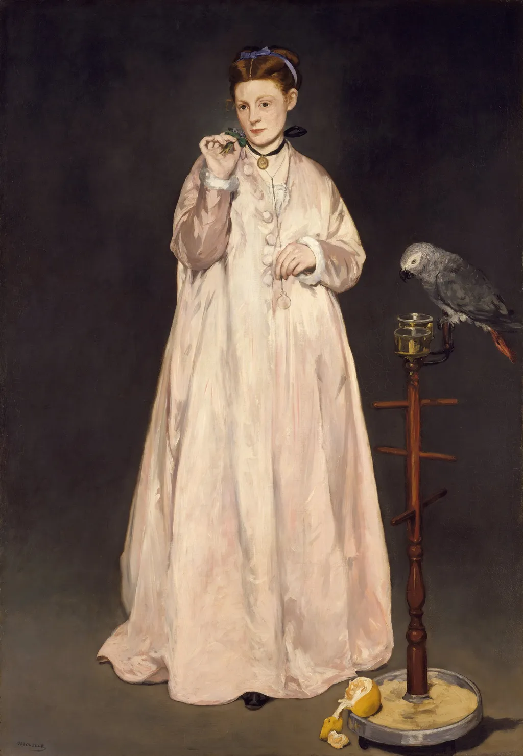 Young Lady in 1866, by Édouard Manet, oil, 1866