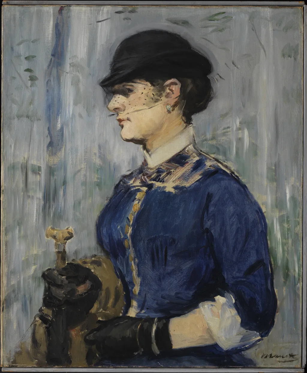 Young Woman in a Round Hat, by Edouard Manet, oil, 1890