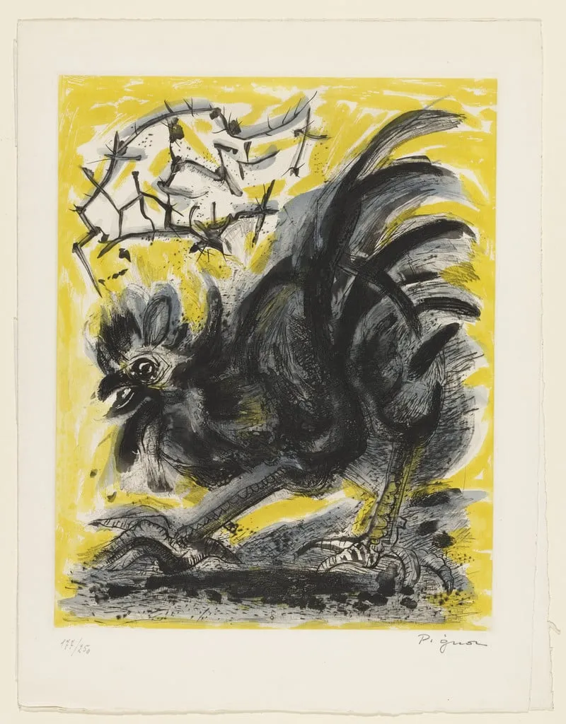 Untitled, by Édouard Pignon, ink, 1958