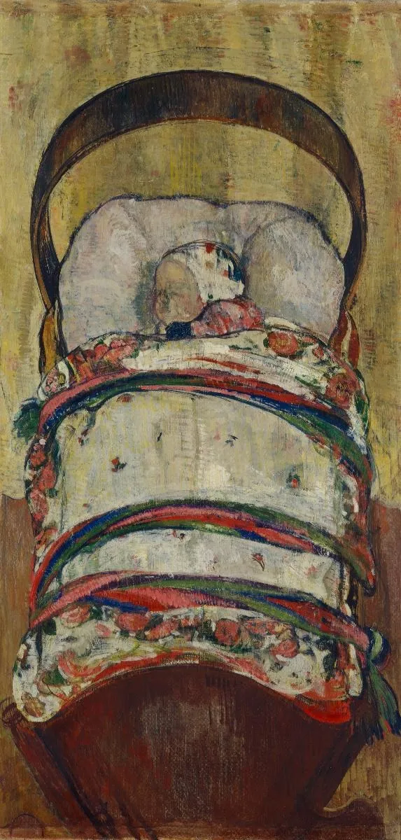 Walliser Wiege, by Edouard Vallet, oil, 1923