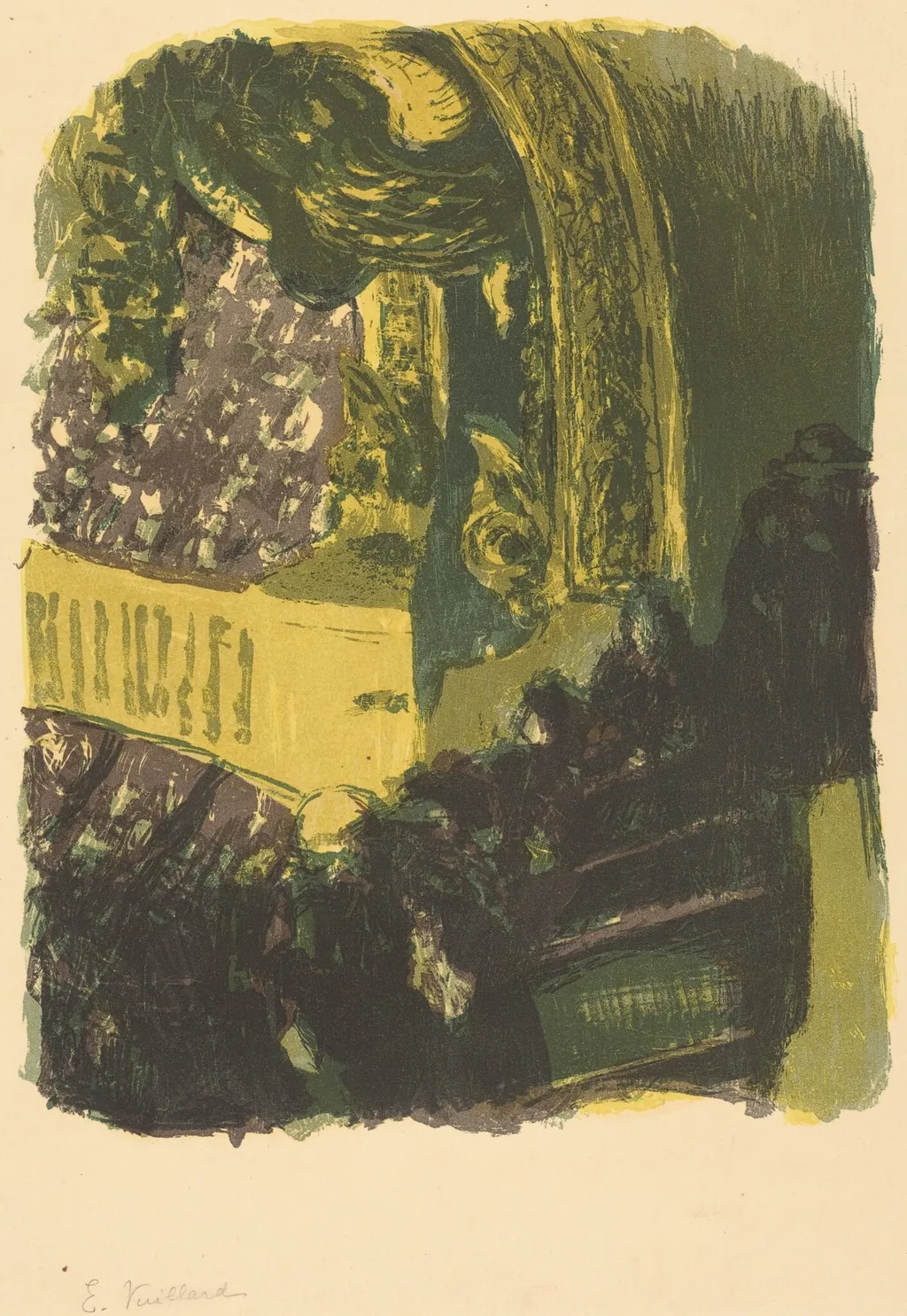 A Gallery in the Gymnasium (Une galerie au gymnase), by Édouard Vuillard, ink, 1900