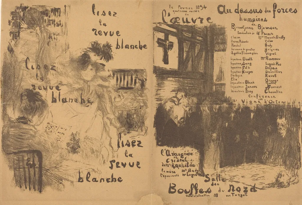 Au dessus des forces humaines; L'Araignée de cristal, by Édouard Vuillard, ink, 1894