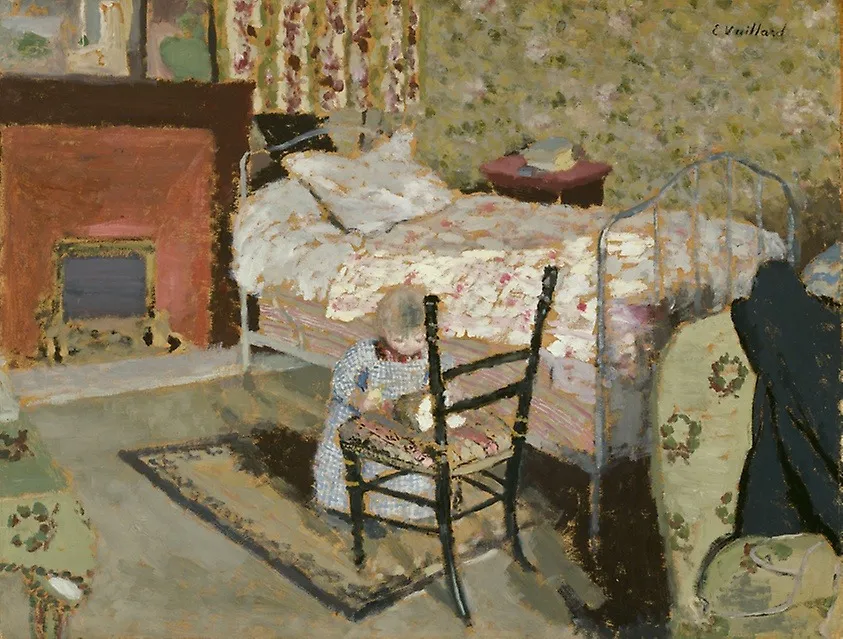 Child Playing: Annette Roussel in a Front of a Wooden Chair, by Édouard Vuillard, unspecified, 1900