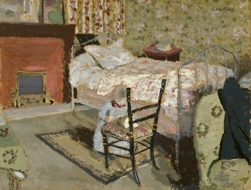 Child Playing: Annette Roussel in a Front of a Wooden Chair, by Édouard Vuillard