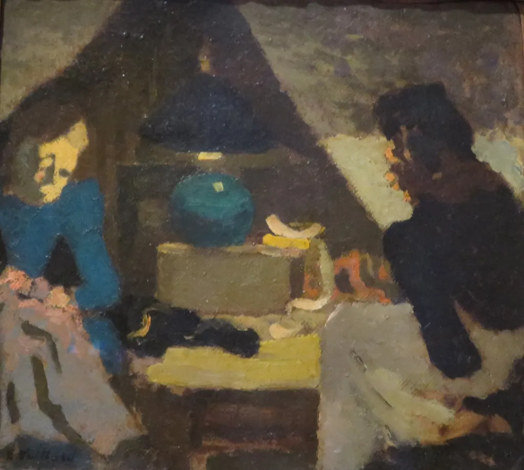 Dressmakers under the Lamp, by Édouard Vuillard, oil, 1896