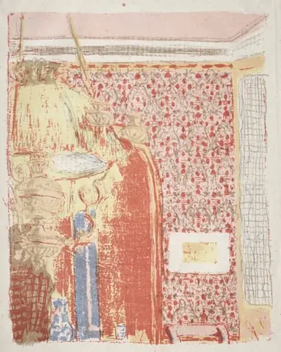Interior with Pink Wallpaper II, by Édouard Vuillard