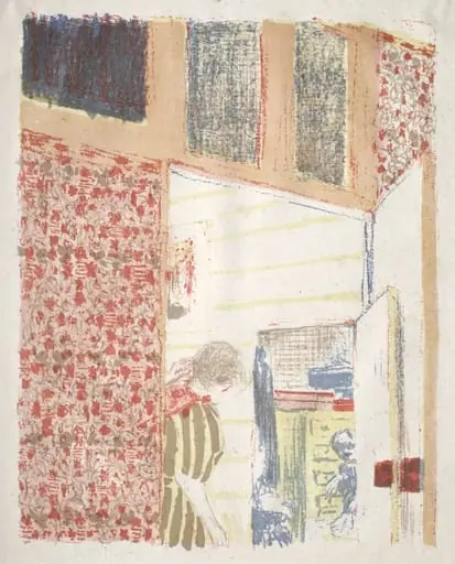 Interior with Pink Wallpaper III, by Édouard Vuillard