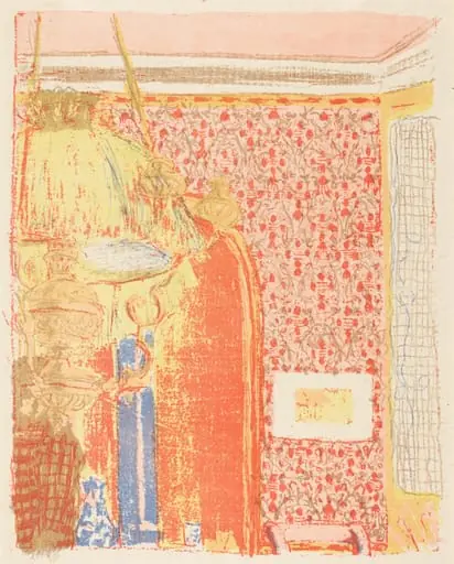 Interior with Pink Wallpaper III (Interieur aux tentures roses III), by Édouard Vuillard