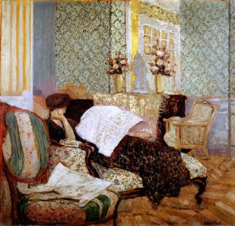 Misia in a Chaise Longue, by Édouard Vuillard, oil, 1900