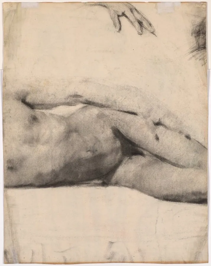Reclining Male Nude (verso), by Édouard Vuillard, 1888