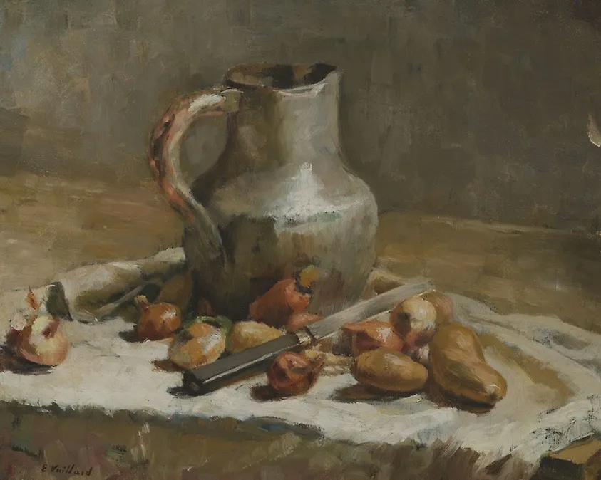 Still Life with Jug and Knife, by Édouard Vuillard, oil, 1894