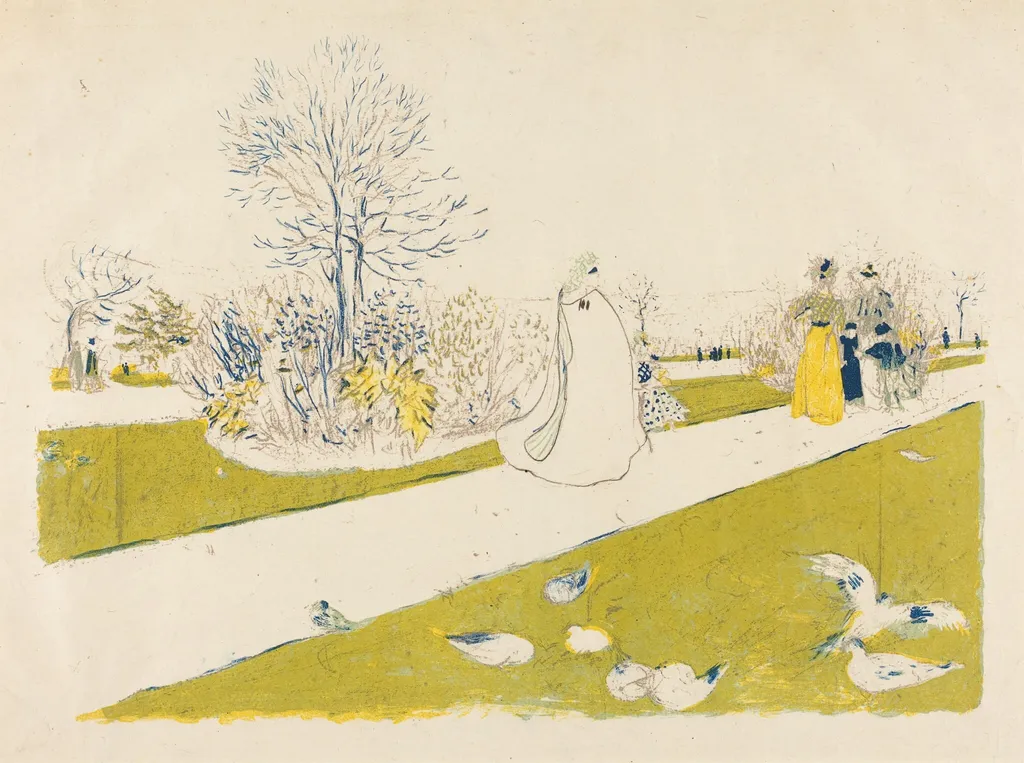 The Tuileries Garden (Le jardin des Tuileries), by Édouard Vuillard, graphite, 1896