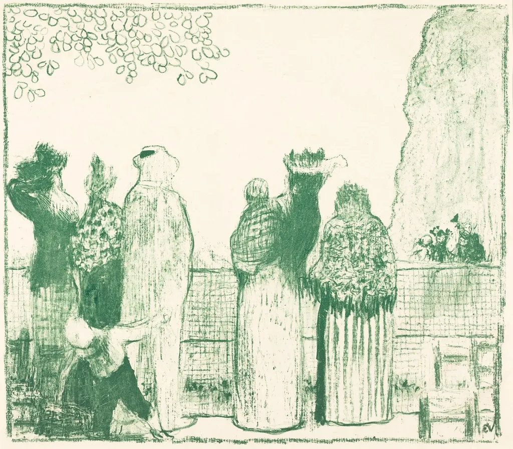 The Tuileries Gardens, by Édouard Vuillard, ink, 1895