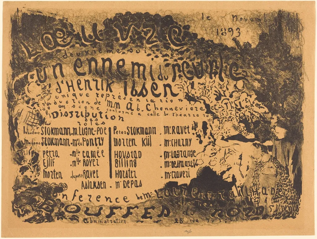 Un Ennemi du peuple, by Édouard Vuillard, ink, 1893
