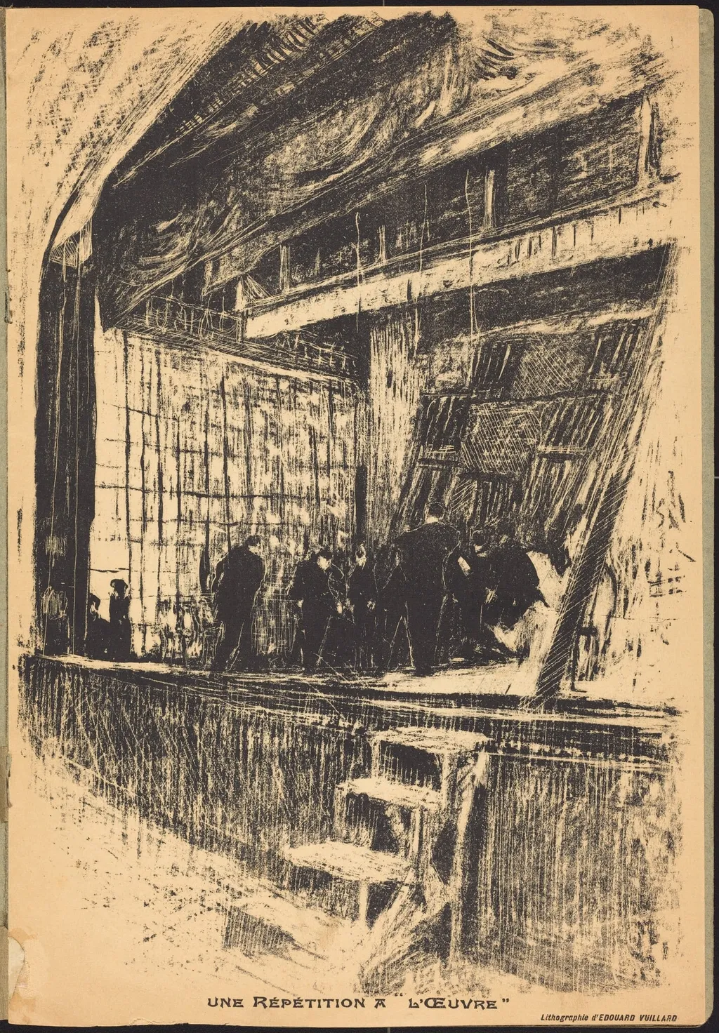 Une répétition à L'Oeuvre, Program for L'Oasis, by Édouard Vuillard, ink, 1903