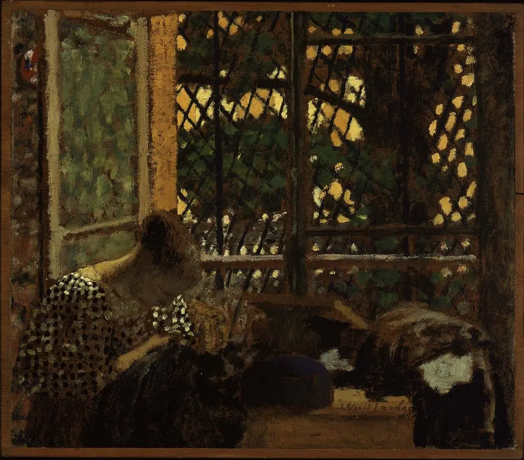 Woman Sewing before a Garden Window, by Édouard Vuillard