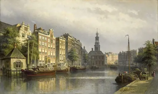 The Singel, Amsterdam, looking towards the Mint., by Eduard Alexander Hilverdink