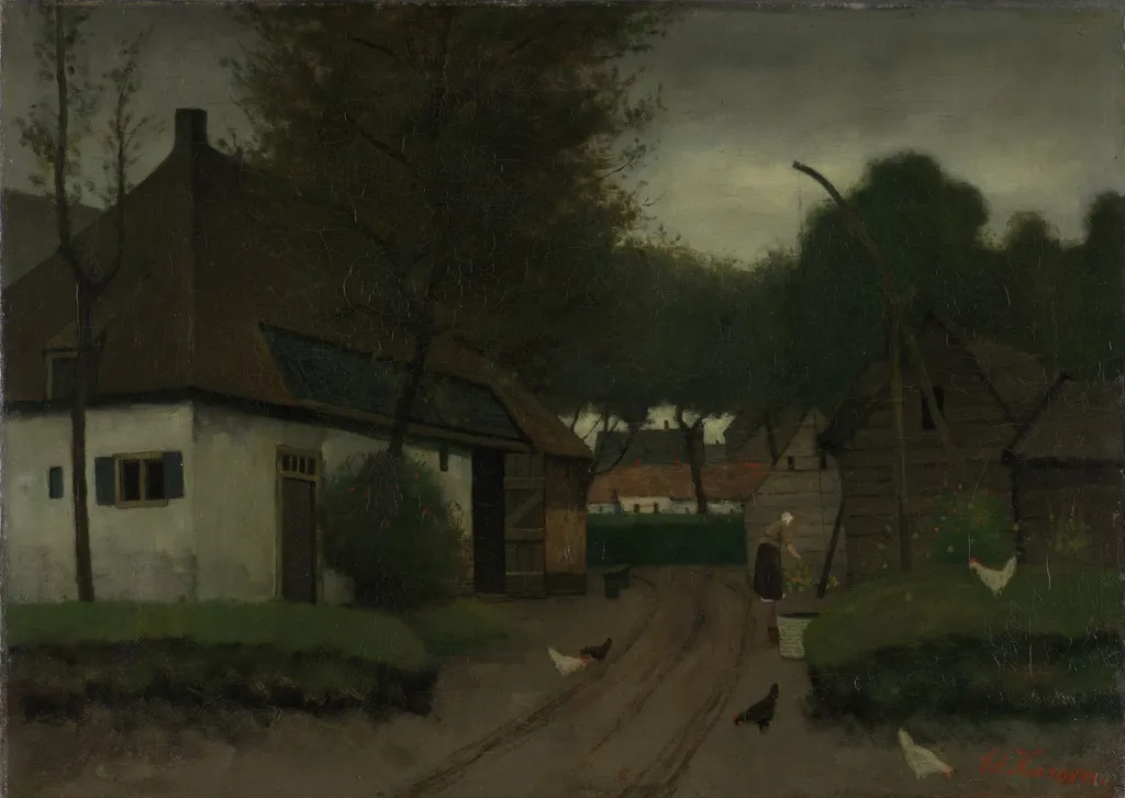 Farmstead, by Eduard Karsen, oil, 1898