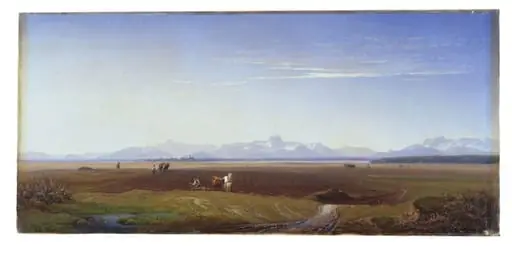 Ploughing in Bavaria, by Eduard Schleich
